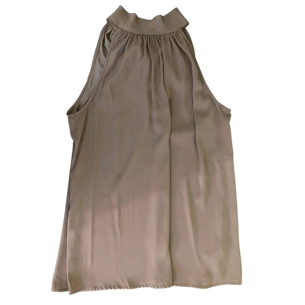 NWT Scoop hammered satin with tie back sleeveless halter blouse top